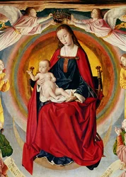 Die Krönung der Jungfrau Maria, Detail aus dem Bourbon-Altar, um 1498